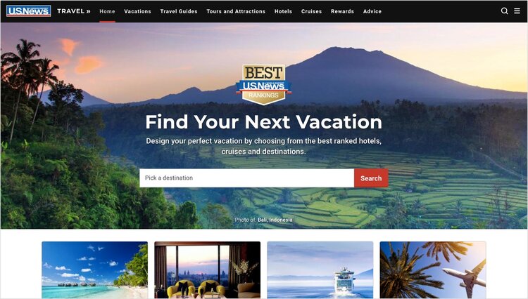 travel homepage