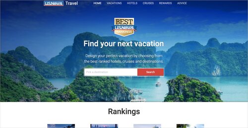 updated travel homepage